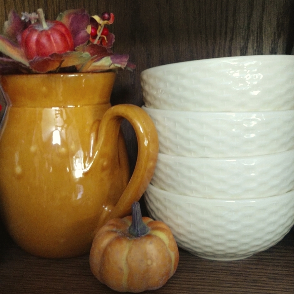 AEx VINTAGE Varages French Basket Weave Bowls, Set of 4. COPY